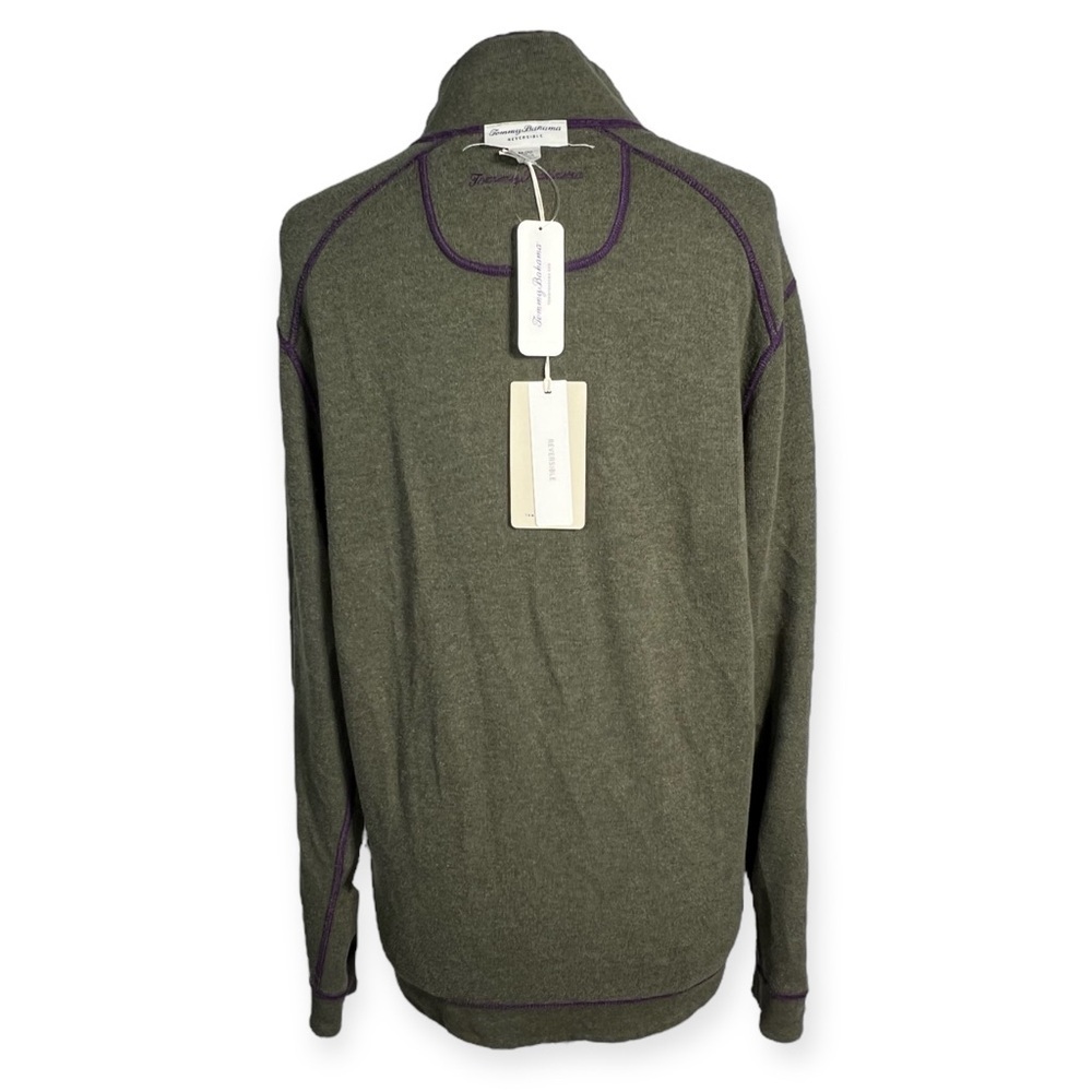 Tommy Bahama Reversible Half-Zip Sweater
Regal Purple/Army Green Men’s Medium - Picture 9 of 15